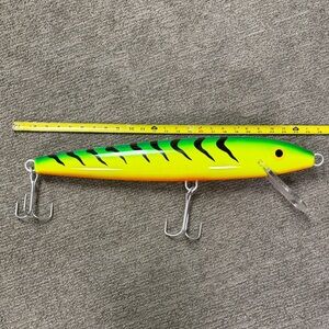 Vibrant Green and Yellow Fishing Lure Decoration